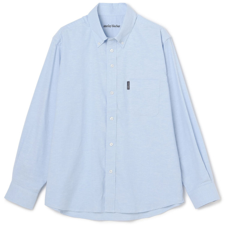 スタンリーブラッカ  【stanley blacker】【長袖】ストレッチオックスボタンダウンシャツ/ブルー 青淡色