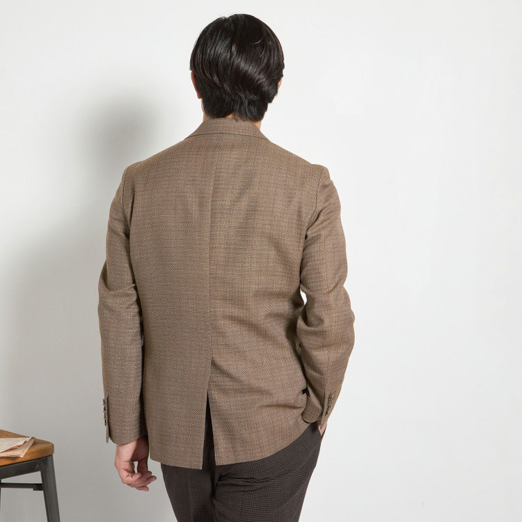 スタンリーブラッカ  【stanley blacker new york】【春夏】3釦段返りジャケット/ブラウン 茶中間