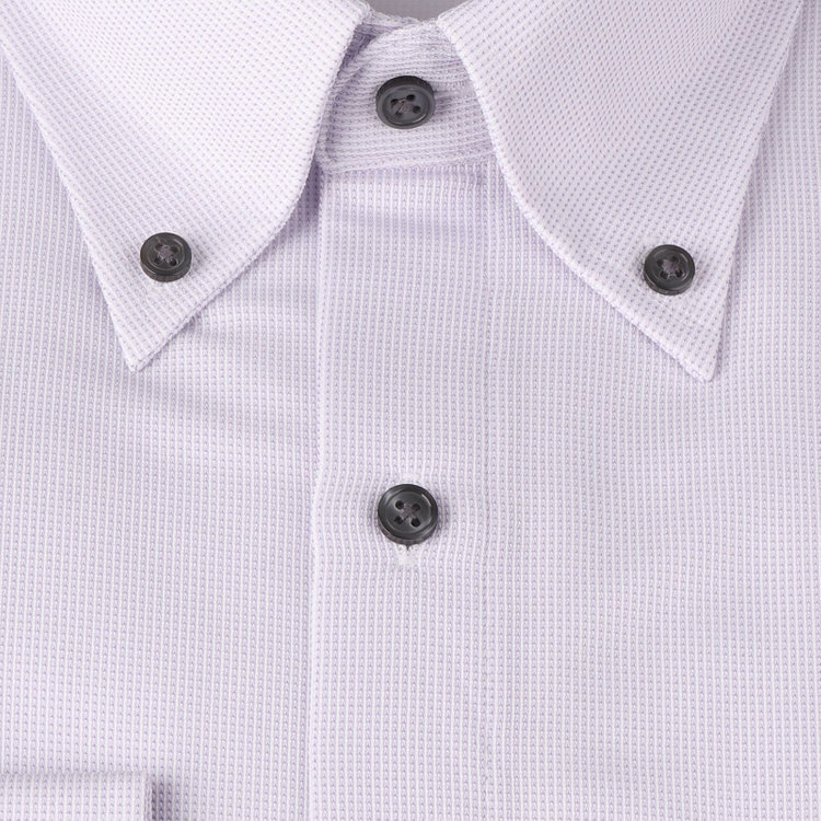 KONAKA　アウトレット 【WEB限定/OUTLET/汚れ・キズ等有】【JOHN PEARSE comfort navy】【ノーアイロン】ボタンダウンドレスワイシャツ/パープル×ドビー/釦・釦付糸：グレー/ULTRA MOVE/ニット素材 パープル系(紫)