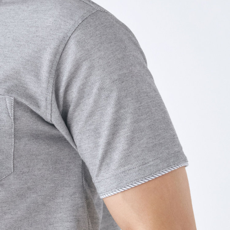 スタンリーブラッカ 【stanley blacker】【半袖】衿切替ポロ/グレー グレー中間