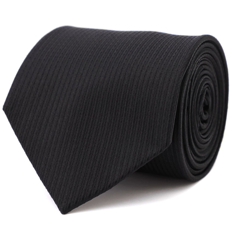 ジョンピアース 【JOHN PEARSE White】【お葬式】シルクフォーマルネクタイ8.0㎝幅/ブラック×柄 黒