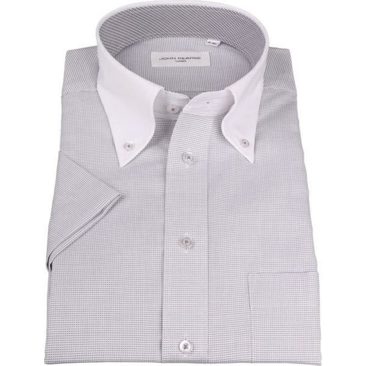 半袖】【JOHN PEARSE White】【形態安定】クレリックボタン