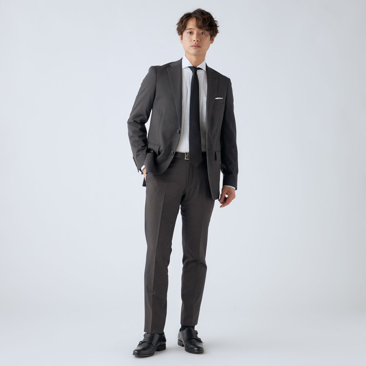 ＪＰ コンフォート  【ULTRA MOVE CROSS】【JOHN PEARSE comfort】【年間】2釦シングルジャケット/グレー×カルゼ グレー濃色