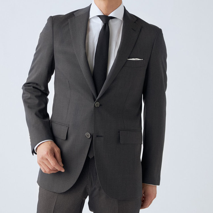 ＪＰ コンフォート  【ULTRA MOVE CROSS】【JOHN PEARSE comfort】【年間】2釦シングルジャケット/グレー×カルゼ グレー濃色