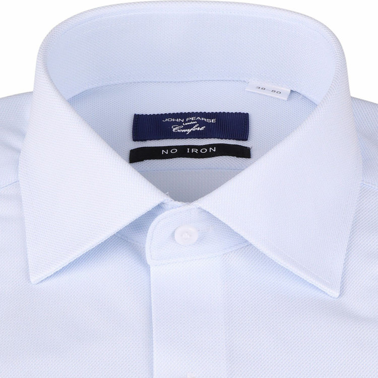 KONAKA　アウトレット 【WEB限定/OUTLET/汚れ・キズ等有】【JOHN PEARSE comfort navy】【ノーアイロン】ワイドカラードレスワイシャツ/ブルー×ドビー/ULTRA MOVE/ニット素材 ブルー系(青)