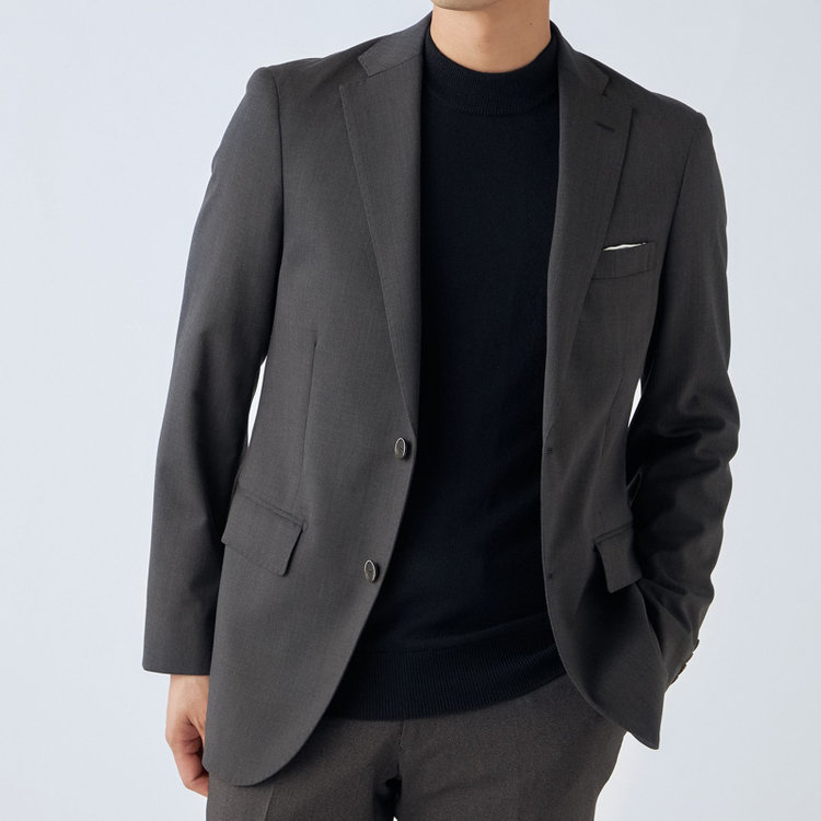 ＪＰ コンフォート  【ULTRA MOVE CROSS】【JOHN PEARSE comfort】【年間】2釦シングルジャケット/グレー×カルゼ グレー濃色