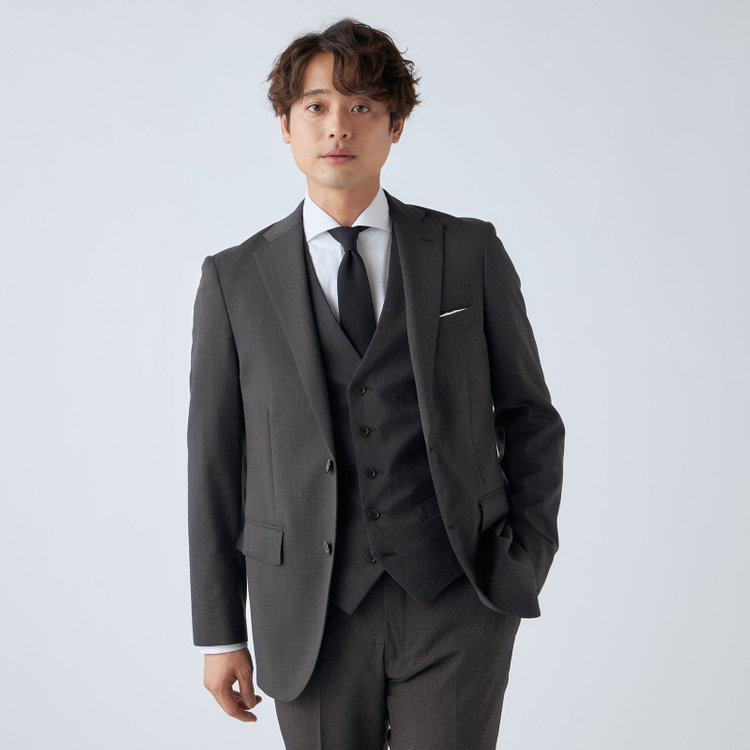 ＪＰ コンフォート  【ULTRA MOVE CROSS】【JOHN PEARSE comfort】【年間】2釦シングルジャケット/グレー×カルゼ グレー濃色