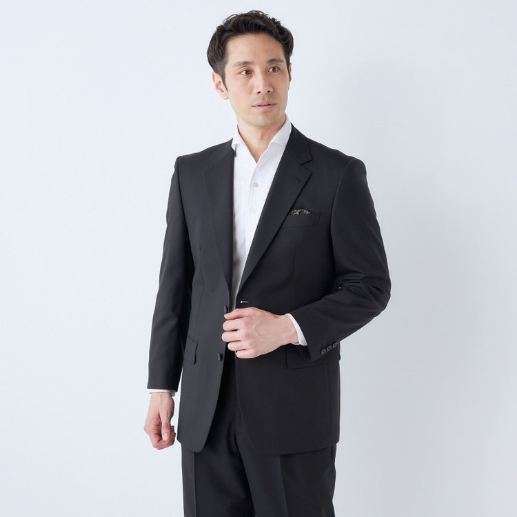 ドナートヴィンチ 【Donato Vinci Italy】【春夏】2釦シングルスーツ 1タック/ブラック×カルゼ/REAL BLACK COLLECTION/NEW ZEALAND LIMITED WOOL/※裾上げ必要 黒