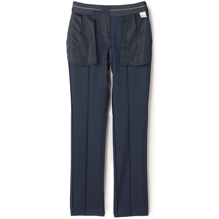ジョンピアースブラック 【JOHN PEARSE Black SELECT LINE】【春夏】機能性ポリエステル 0タックパンツ/ネイビー/ウエストムーブ仕様/ULTRA MOVE/※裾上げ必要 紺濃色