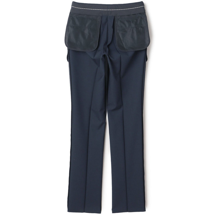 ジョンピアースブラック 【JOHN PEARSE Black SELECT LINE】【春夏】機能性ポリエステル 0タックパンツ/ネイビー/ウエストムーブ仕様/ULTRA MOVE/※裾上げ必要 紺濃色