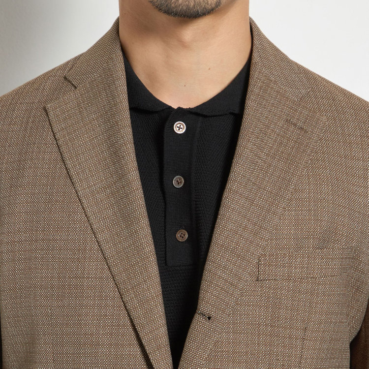 スタンリーブラッカ  【stanley blacker new york】【春夏】3釦段返りジャケット/ブラウン 茶中間