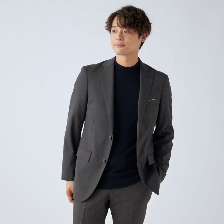 ＪＰ コンフォート  【ULTRA MOVE CROSS】【JOHN PEARSE comfort】【年間】2釦シングルジャケット/グレー×カルゼ グレー濃色