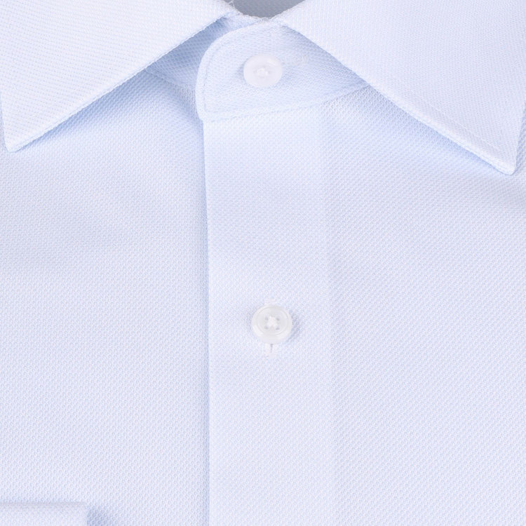 KONAKA　アウトレット 【WEB限定/OUTLET/汚れ・キズ等有】【JOHN PEARSE comfort navy】【ノーアイロン】ワイドカラードレスワイシャツ/ブルー×ドビー/ULTRA MOVE/ニット素材 ブルー系(青)