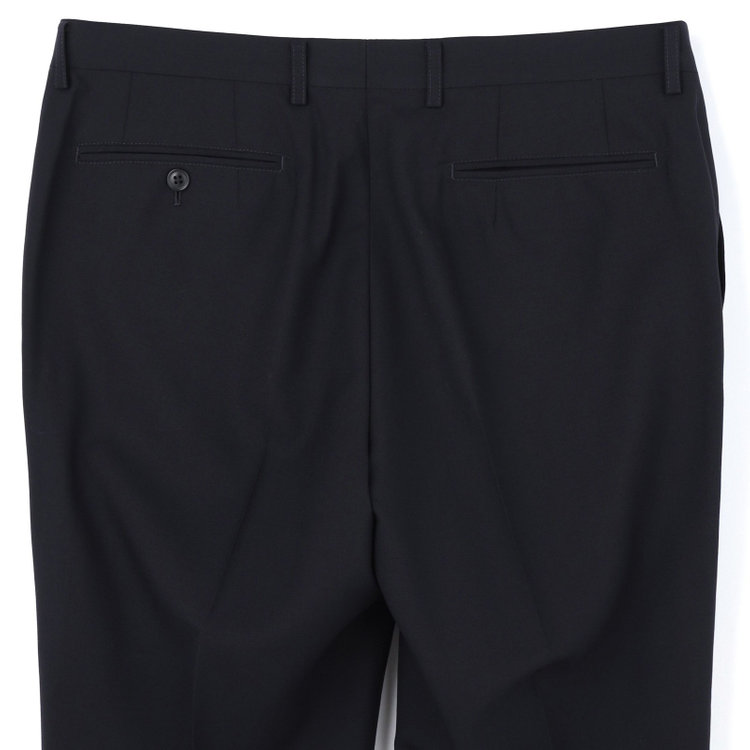 ＪＰセレクトライン 【JOHN PEARSE Black SELECT LINE】【年間】2釦シングルスーツ 0タック/ネイビー×ソリッド/ULTRA TOUGH S/SHOWER CLEAN/※裾直し必要 紺濃色