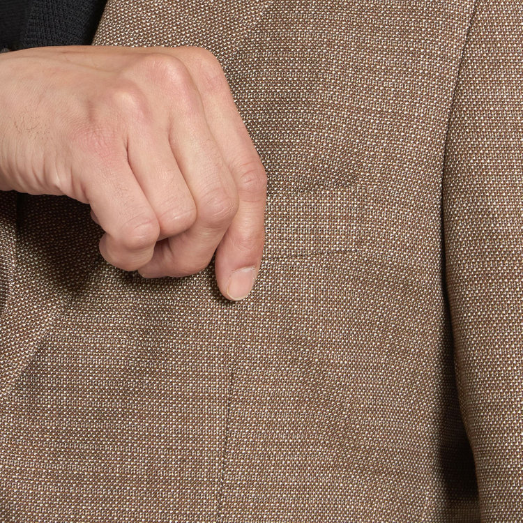 スタンリーブラッカ  【stanley blacker new york】【春夏】3釦段返りジャケット/ブラウン 茶中間