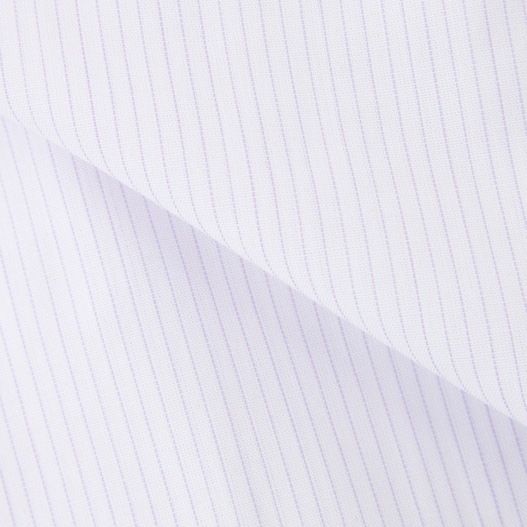 ＤＵＫＥ ＭＯＲＧＡ 【半袖】【DUKEMORGAN】【形態安定】ボタンダウンワイシャツ/ホワイト×パープルストライプ 紫中間