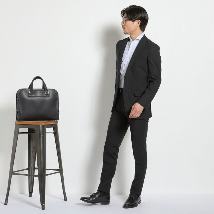 ＪＰ コンフォート 【JOHN PEARSE comfort】【春夏】2釦シングルスーツ ショートタック/ブラック×チェック/REAL BLACK/NEW ZEALAND WOOL/SHOWER CLEAN/SustainaBee Wool/※裾上げ必要 黒