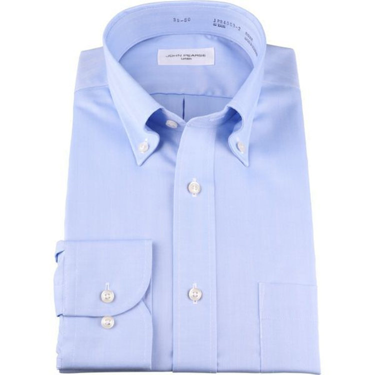 KONAKA　アウトレット 【WEB限定/OUTLET/汚れ・キズ等有】【JOHN PEARSE White】【形態安定】ボタンダウンドレスシャツ/ブルー×ドビーストライプ ブルー系(青)