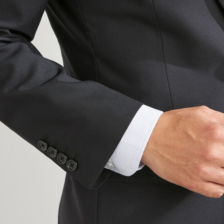 ＵＮＰＲＥＳＳＵＲＥ 【Unpressure】【年間】2釦シングルスーツ 0タック/ブラック/※裾上げ必要 黒