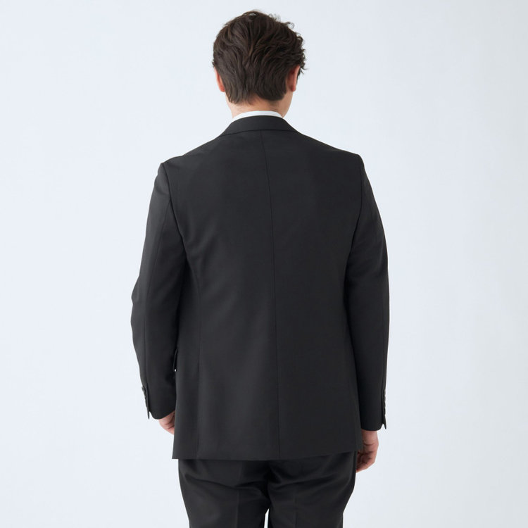 ＪＰ コンフォート 【JOHN PEARSE comfort】【年間】7WAY コーディネイトパンツ付き/2釦シングルスリーピーススーツ ショートタック/ブラック×ツイル+グレーパンツ/ULTRA MOVE/ウエストシャーリング/ウォッシャブル/ストレッチ/※裾上げ必要 黒