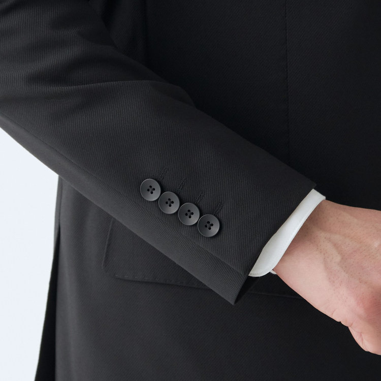 ＪＰ コンフォート 【JOHN PEARSE comfort】【年間】7WAY コーディネイトパンツ付き/2釦シングルスリーピーススーツ ショートタック/ブラック×ツイル+グレーパンツ/ULTRA MOVE/ウエストシャーリング/ウォッシャブル/ストレッチ/※裾上げ必要 黒