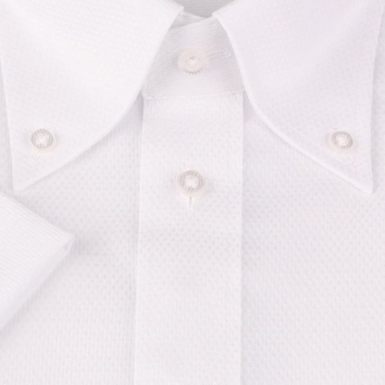 ジョンピアース 【半袖】【JOHN PEARSE White】【形態安定】ボタンダウンドレスシャツ/ホワイト×ドビー/Oil guard ホワイト系(白)