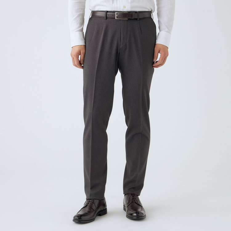 ＪＰ コンフォート 【JOHN PEARSE comfort】【秋冬】機能性ポリエステル ショートタックパンツ/グレー/ウエストシャーリング仕様/ULTRA MOVE/RIRANCHA/※裾上げ必要 グレー中間
