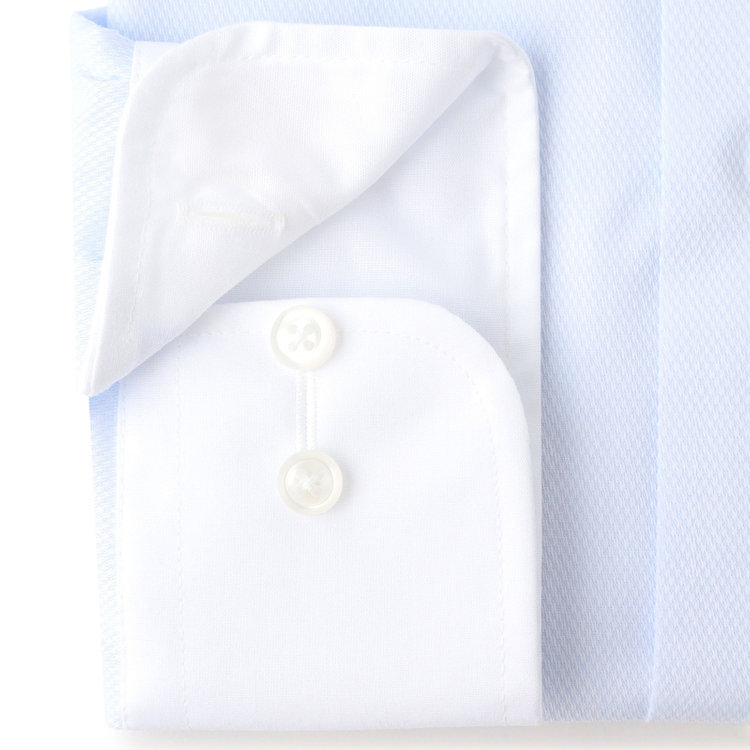 ＪＰコンフォート ネイビー 【JOHN PEARSE comfort navy】【STYLISH】【形態安定】クレリックワイドカラーワイシャツ/ブルー×ドビー 青淡色