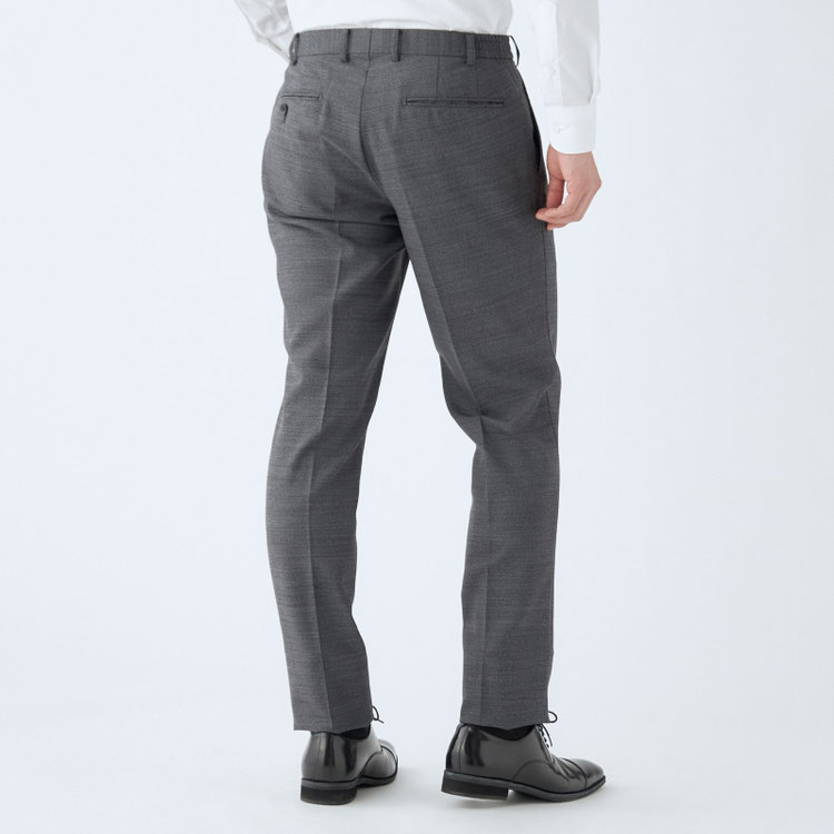 ＪＰ コンフォート 【JOHN PEARSE comfort】【年間】7WAY コーディネイトパンツ付き/2釦シングルスリーピーススーツ ショートタック/ブラック×ツイル+グレーパンツ/ULTRA MOVE/ウエストシャーリング/ウォッシャブル/ストレッチ/※裾上げ必要 黒