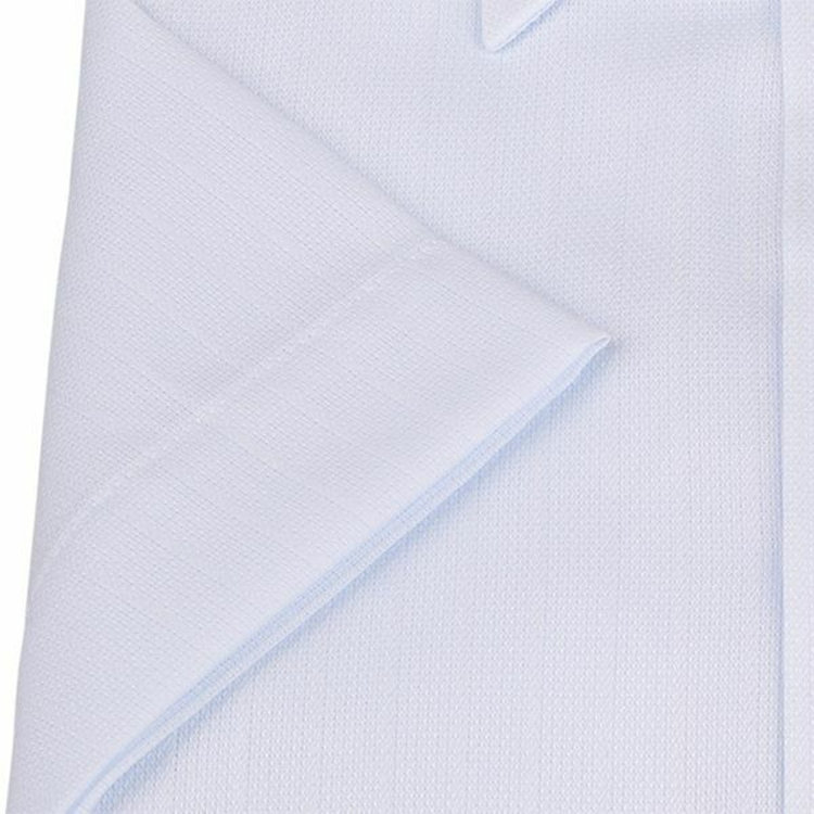 ジョンピアース 【半袖】【JOHN PEARSE White】【形態安定】ボタンダウンドレスシャツ/ブルー×ドビーストライプ/襟裏別布/釦・釦付糸：グレー/Oil guard ブルー系(青)