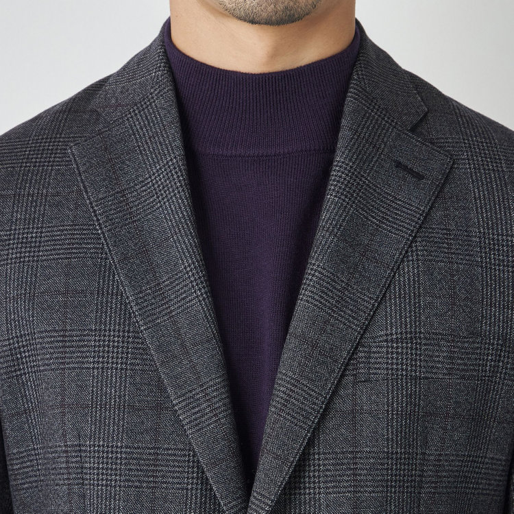 スタンリーブラッカ 【stanley blacker new york】【秋冬】2釦ジャケット/クラシックグレンチェック 紺中間