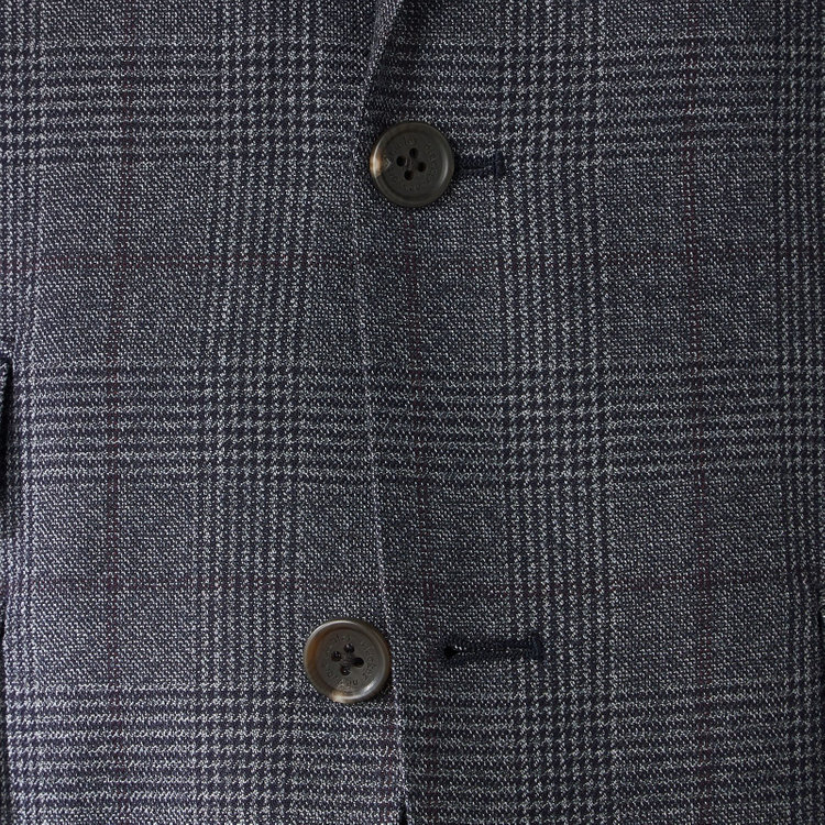 スタンリーブラッカ 【stanley blacker new york】【秋冬】2釦ジャケット/クラシックグレンチェック 紺中間