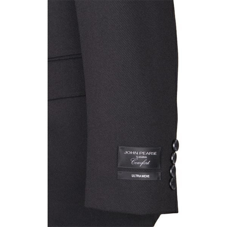 ＪＰ コンフォート 【JOHN PEARSE comfort】【秋冬】スリーピース2釦シングルスーツ ショートタック/ブラック×ソリッド/ULTRA MOVE ブラック系(黒)