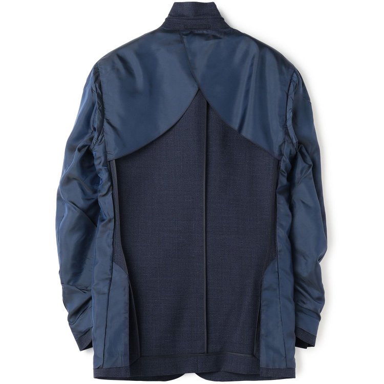 ＪＰ コンフォート 【JOHN PEARSE comfort】【春夏】2釦シングルスーツ ショートタック/ネイビー×千鳥柄/REAL NAVY/NEW ZEALAND WOOLSHOWER CLEAN/SustainaBee Wool/※裾上げ必要 青中間