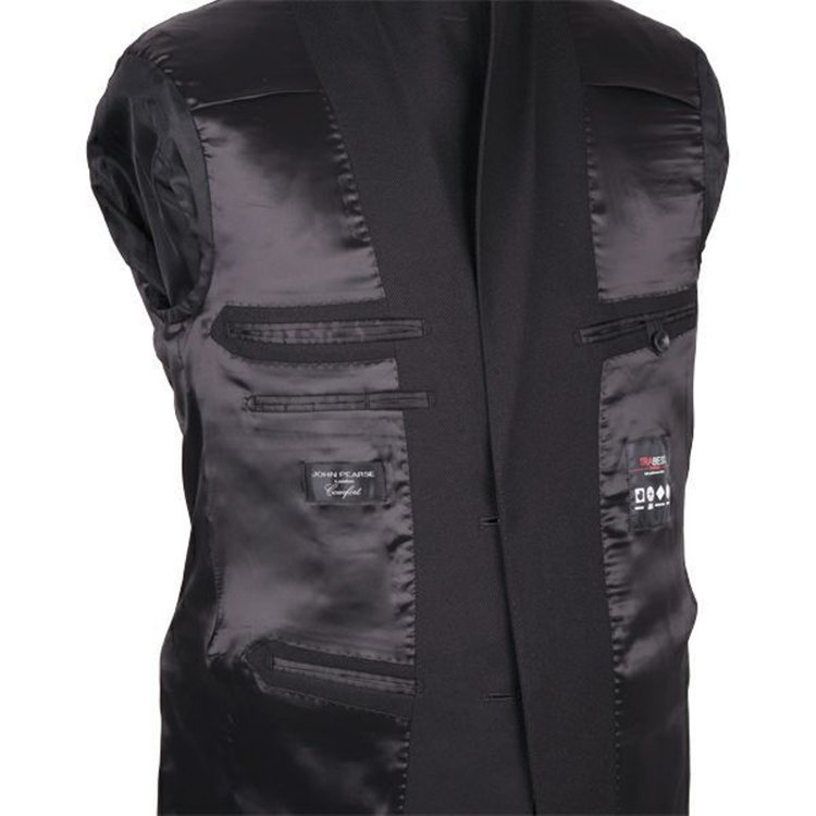 ＪＰ コンフォート 【JOHN PEARSE comfort】【秋冬】スリーピース2釦シングルスーツ ショートタック/ブラック×ソリッド/ULTRA MOVE ブラック系(黒)