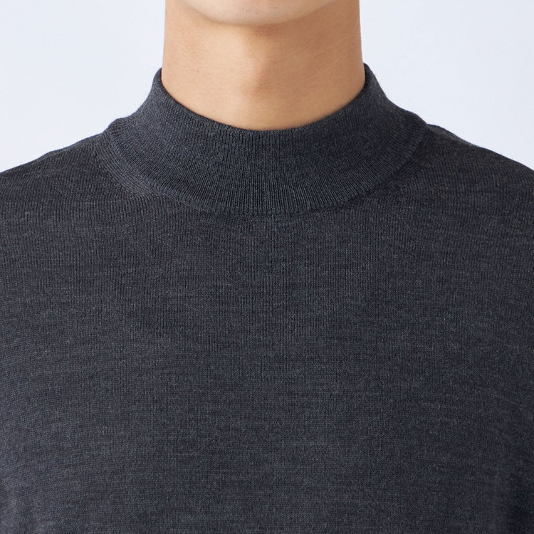ＪＰコンフォート ネイビー 【JOHN PEARSE comfort navy】【秋冬】ハイネックセーター/ダークグレー/洗える×毛玉レス グレー濃色