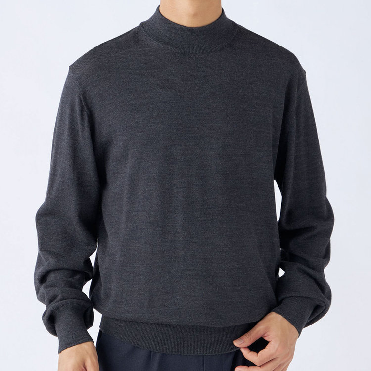 ＪＰコンフォート ネイビー 【JOHN PEARSE comfort navy】【秋冬】ハイネックセーター/ダークグレー/洗える×毛玉レス グレー濃色
