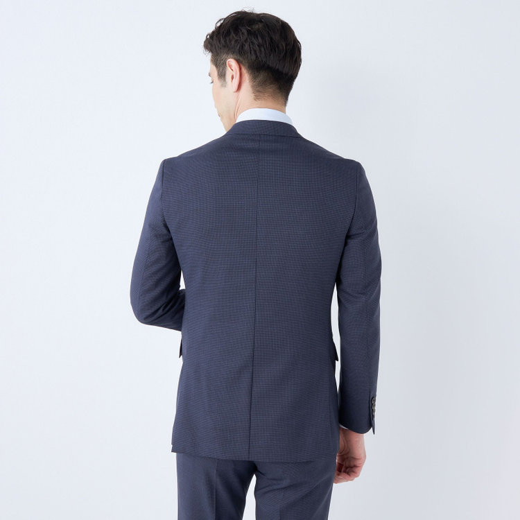 ＪＰ コンフォート 【JOHN PEARSE comfort】【春夏】2釦シングルスーツ ショートタック/ネイビー×千鳥柄/REAL NAVY/NEW ZEALAND WOOLSHOWER CLEAN/SustainaBee Wool/※裾上げ必要 青中間