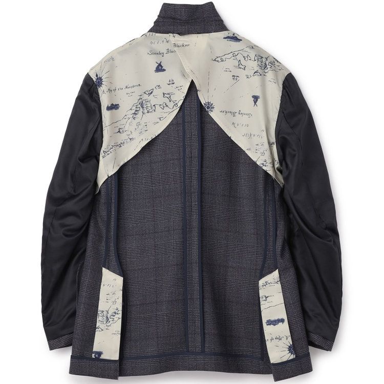 スタンリーブラッカ 【stanley blacker new york】【秋冬】2釦ジャケット/クラシックグレンチェック 紺中間