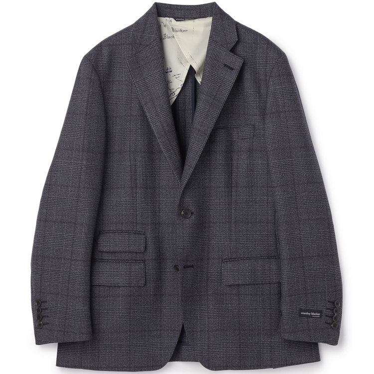 スタンリーブラッカ 【stanley blacker new york】【秋冬】2釦ジャケット/クラシックグレンチェック 紺中間