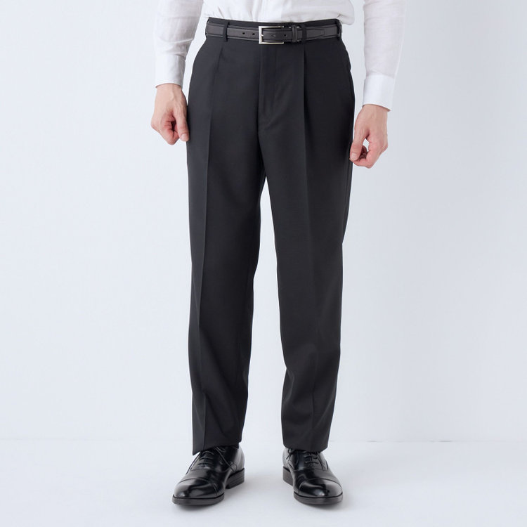 ドナートヴィンチ 【Donato Vinci Italy】【春夏】2釦シングルスーツ 1タック/ブラック×カルゼ/REAL BLACK COLLECTION/NEW ZEALAND LIMITED WOOL/※裾上げ必要 黒