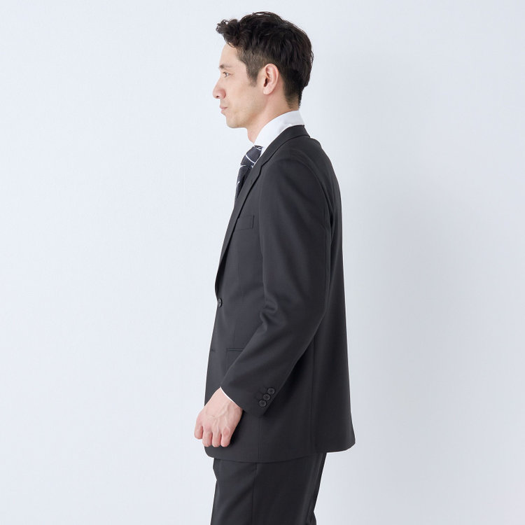 ドナートヴィンチ 【Donato Vinci Italy】【春夏】2釦シングルスーツ 1タック/ブラック×カルゼ/REAL BLACK COLLECTION/NEW ZEALAND LIMITED WOOL/※裾上げ必要 黒
