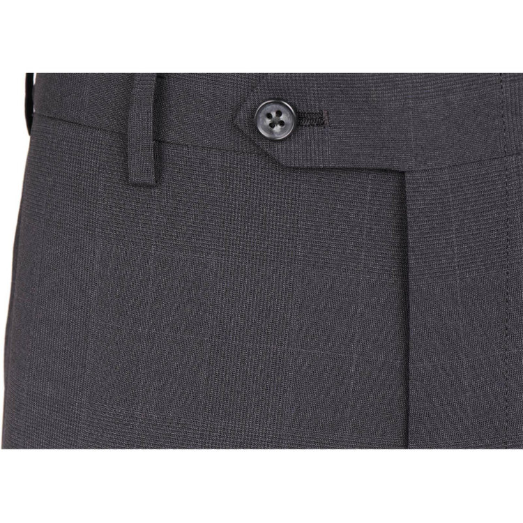 ＪＰセレクトライン 【JOHN PEARSE Black SELECT LINE】【春夏】0タックパンツスラックス/ダークグレー×チェック/ウエストシャーリング仕様/ULTRA MOVE グレー系(灰)