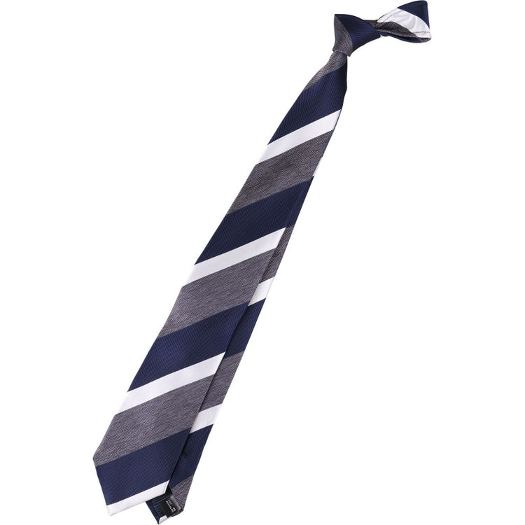 KONAKA　アウトレット 【WEB限定/OUTLET/汚れ・キズ等有】【JOHN PEARSE Black】シルクブレンドストライプネクタイ 7.5cm幅/ネイビー×グレー×ホワイト グレー系(灰)