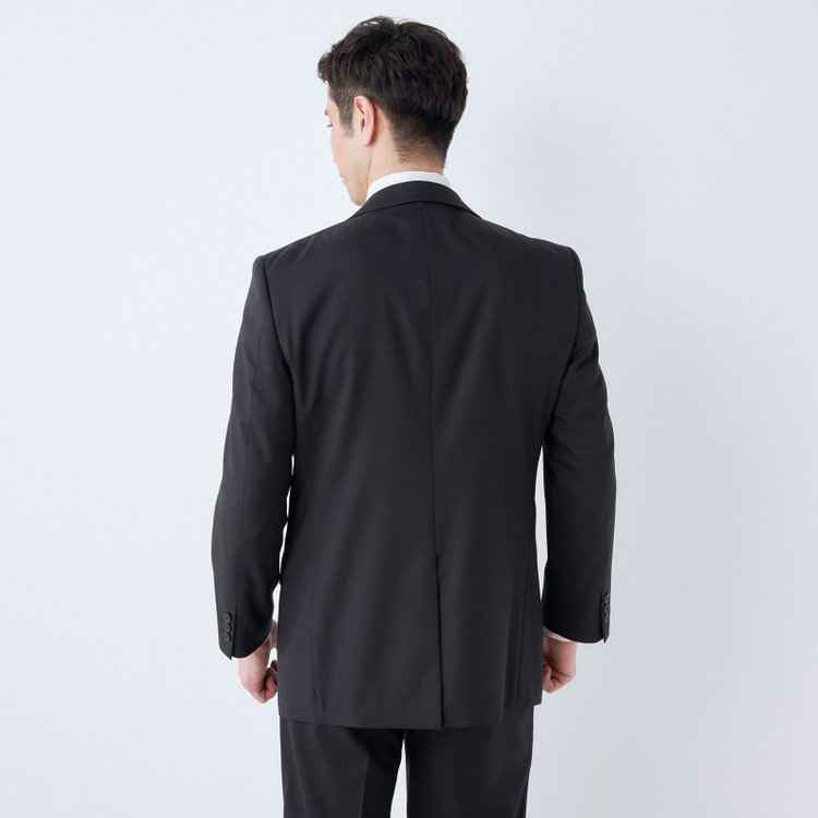 ドナートヴィンチ 【Donato Vinci Italy】【春夏】2釦シングルスーツ 1タック/ブラック×カルゼ/REAL BLACK COLLECTION/NEW ZEALAND LIMITED WOOL/※裾上げ必要 黒