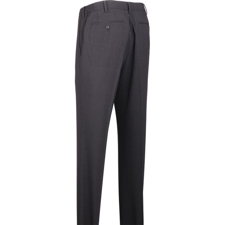 ＪＰセレクトライン 【JOHN PEARSE Black SELECT LINE】【春夏】0タックパンツスラックス/ダークグレー×チェック/ウエストシャーリング仕様/ULTRA MOVE グレー系(灰)