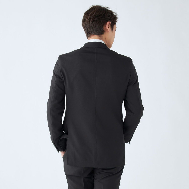 ＪＰ コンフォート 【JOHN PEARSE comfort】【年間】2釦シングルスーツ ショートタック/ブラック×ソリッド/ULTRA MOVE/TRABEST/※裾上げ必要※ベストは別売りです 黒
