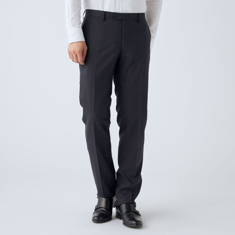 ＪＰセレクトライン 【JOHN PEARSE Black SELECT LINE】【春夏】2釦シングルスーツ/ネイビー×シャドーストライプ/SHOWER CLEAN/※裾上げ必要 紺中間