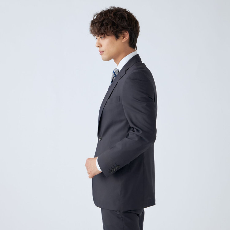 ＪＰセレクトライン 【JOHN PEARSE Black SELECT LINE】【春夏】2釦シングルスーツ/ネイビー×シャドーストライプ/SHOWER CLEAN/※裾上げ必要 紺中間