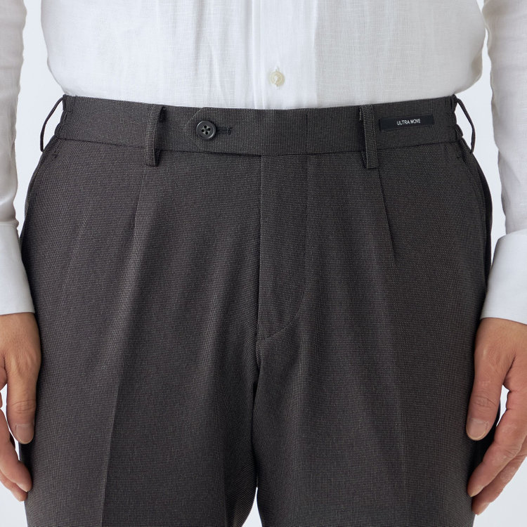 ＪＰ コンフォート 【JOHN PEARSE comfort】【秋冬】機能性ポリエステル ショートタックパンツ/グレー/ウエストシャーリング仕様/ULTRA MOVE/RIRANCHA/※裾上げ必要 グレー中間